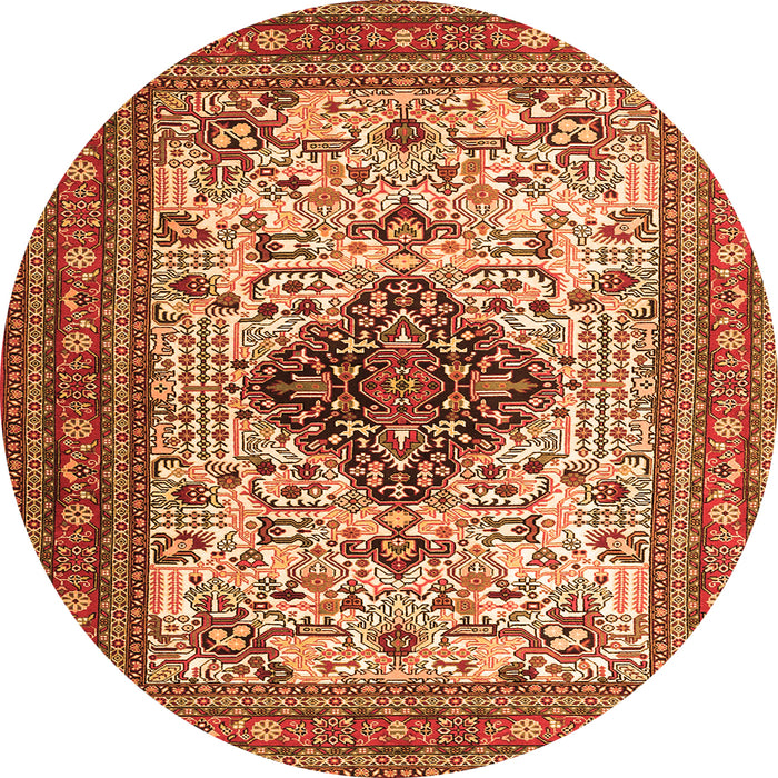 Machine Washable Persian Orange Traditional Area Rugs, wshtr1361org