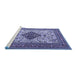 Sideview of Machine Washable Persian Blue Traditional Rug, wshtr1361blu