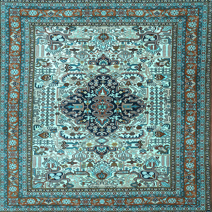 Square Persian Light Blue Traditional Rug, tr1361lblu