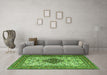 Machine Washable Persian Green Traditional Area Rugs in a Living Room,, wshtr1361grn