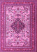 Machine Washable Persian Pink Traditional Rug, wshtr1361pnk