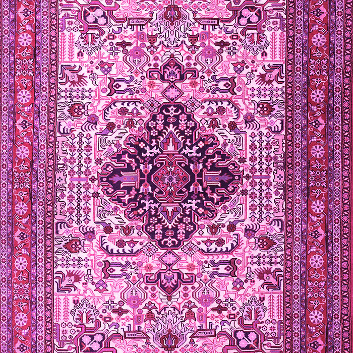 Machine Washable Persian Pink Traditional Rug, wshtr1361pnk