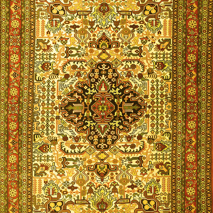 Machine Washable Persian Yellow Traditional Rug, wshtr1361yw