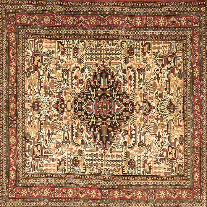 Square Persian Brown Traditional Rug, tr1361brn