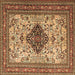 Square Persian Brown Traditional Rug, tr1361brn