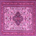Square Persian Pink Traditional Rug, tr1361pnk