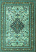 Machine Washable Persian Turquoise Traditional Area Rugs, wshtr1361turq