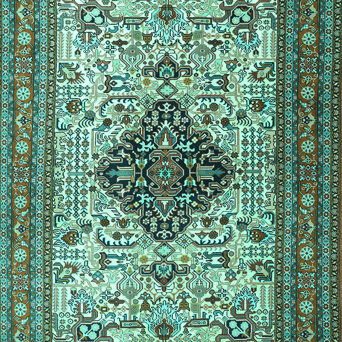 Machine Washable Persian Turquoise Traditional Area Rugs, wshtr1361turq
