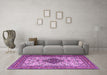 Machine Washable Persian Purple Traditional Area Rugs in a Living Room, wshtr1361pur