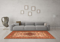 Machine Washable Persian Orange Traditional Rug, wshtr1361org