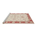 Sideview of Machine Washable Traditional Orange Rug, wshtr1362