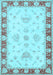 Oriental Light Blue Traditional Rug, tr1362lblu