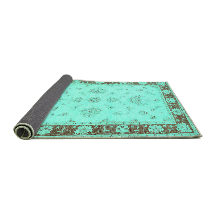 Sideview of Oriental Turquoise Traditional Rug, tr1362turq