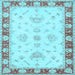 Square Oriental Light Blue Traditional Rug, tr1362lblu