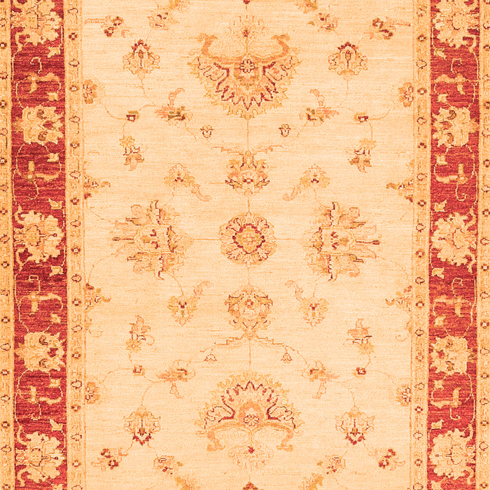 Serging Thickness of Machine Washable Oriental Orange Traditional Area Rugs, wshtr1362org
