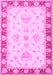 Machine Washable Oriental Pink Traditional Rug, wshtr1362pnk