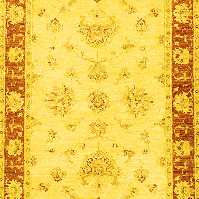 Machine Washable Oriental Yellow Traditional Rug, wshtr1362yw
