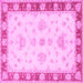 Square Oriental Pink Traditional Rug, tr1362pnk