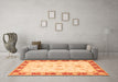 Machine Washable Oriental Orange Traditional Area Rugs in a Living Room, wshtr1362org