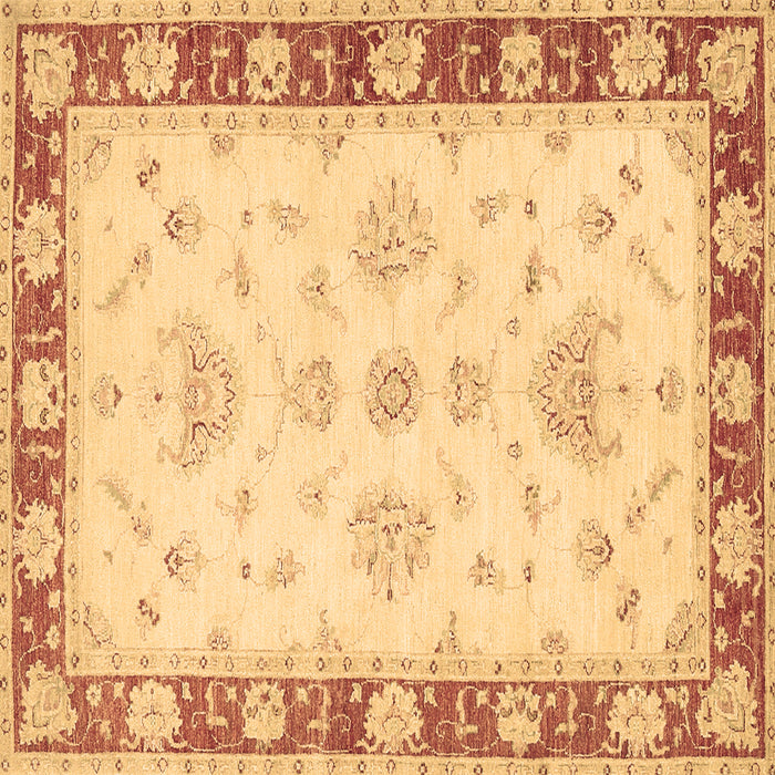 Square Machine Washable Oriental Brown Traditional Rug, wshtr1362brn