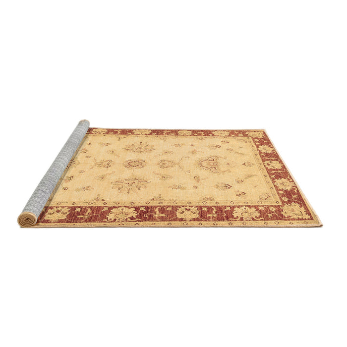 Sideview of Machine Washable Oriental Brown Traditional Rug, wshtr1362brn