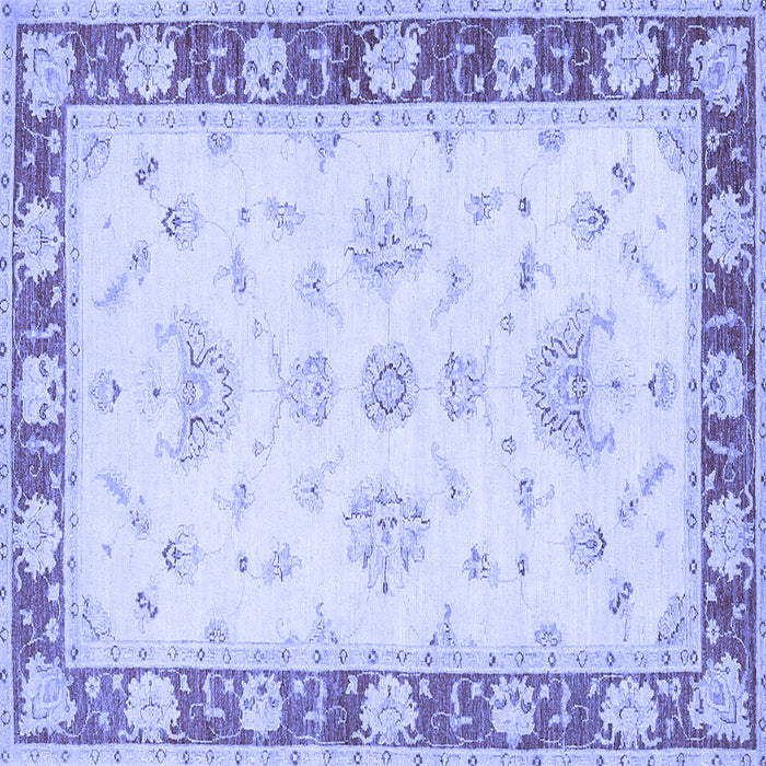 Square Machine Washable Oriental Blue Traditional Rug, wshtr1362blu