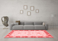 Machine Washable Oriental Red Traditional Rug, wshtr1362red