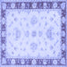 Square Oriental Blue Traditional Rug, tr1362blu