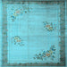 Square Oriental Light Blue Asian Inspired Rug, tr1363lblu