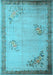 Machine Washable Oriental Light Blue Asian Inspired Rug, wshtr1363lblu