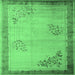 Square Oriental Emerald Green Asian Inspired Rug, tr1363emgrn