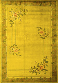 Oriental Yellow Asian Inspired Rug, tr1363yw