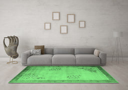Machine Washable Oriental Emerald Green Asian Inspired Area Rugs in a Living Room,, wshtr1363emgrn