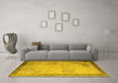 Machine Washable Oriental Yellow Asian Inspired Rug in a Living Room, wshtr1363yw