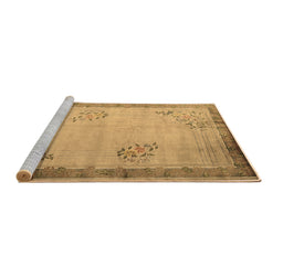 Sideview of Machine Washable Oriental Brown Asian Inspired Rug, wshtr1363brn