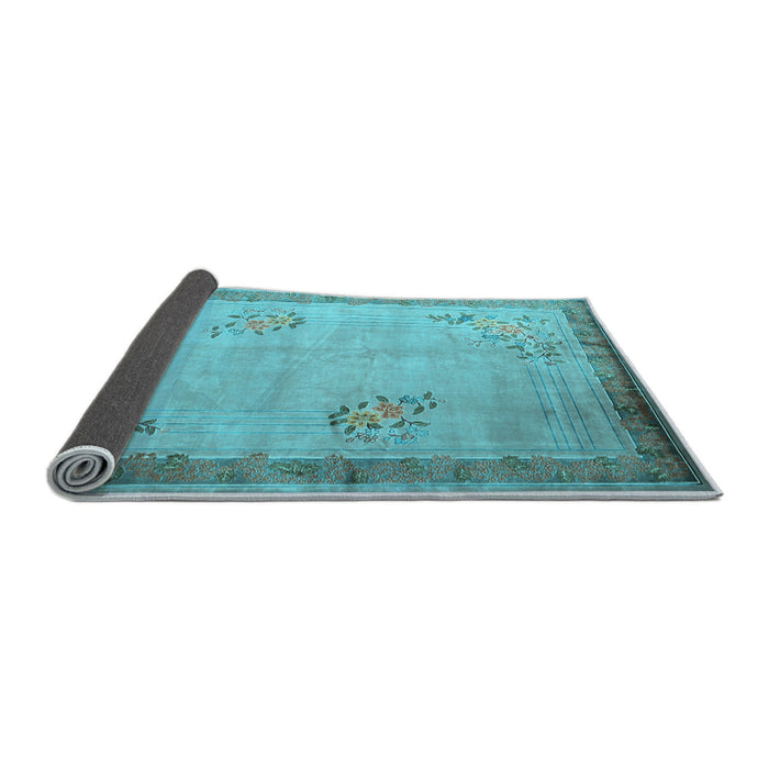 Sideview of Oriental Light Blue Asian Inspired Rug, tr1363lblu