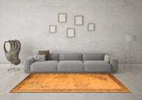 Machine Washable Oriental Orange Asian Inspired Rug, wshtr1363org