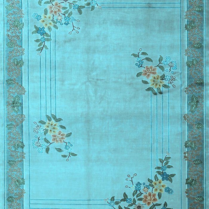 Oriental Light Blue Asian Inspired Rug, tr1363lblu