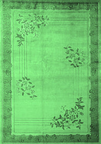 Oriental Emerald Green Asian Inspired Rug, tr1363emgrn