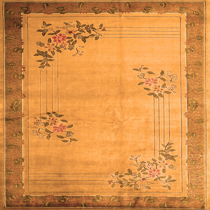 Serging Thickness of Oriental Orange Asian Inspired Rug, tr1363org