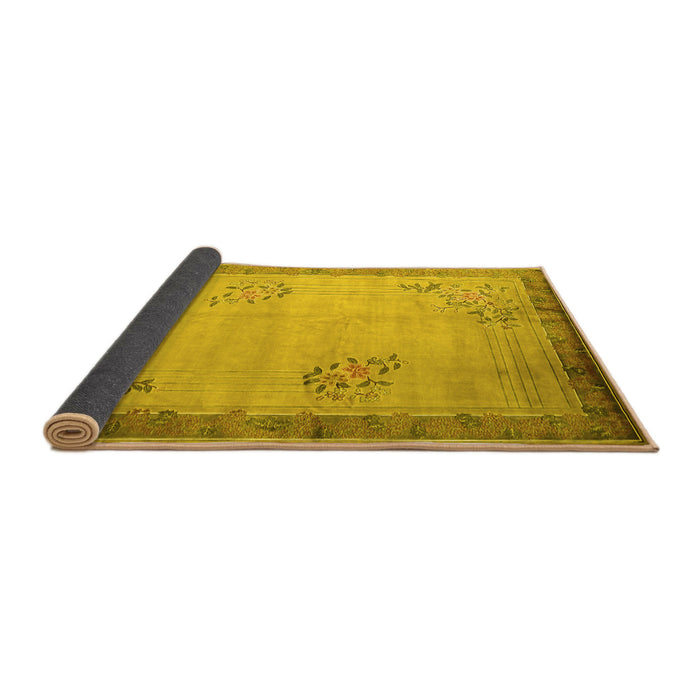 Sideview of Oriental Yellow Asian Inspired Rug, tr1363yw