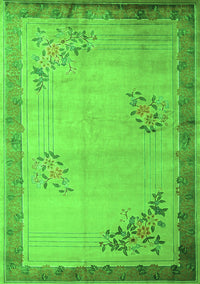 Oriental Green Asian Inspired Rug, tr1363grn