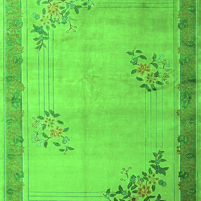Oriental Green Asian Inspired Rug, tr1363grn