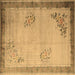 Square Oriental Brown Asian Inspired Rug, tr1363brn