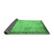 Sideview of Oriental Emerald Green Asian Inspired Rug, tr1363emgrn