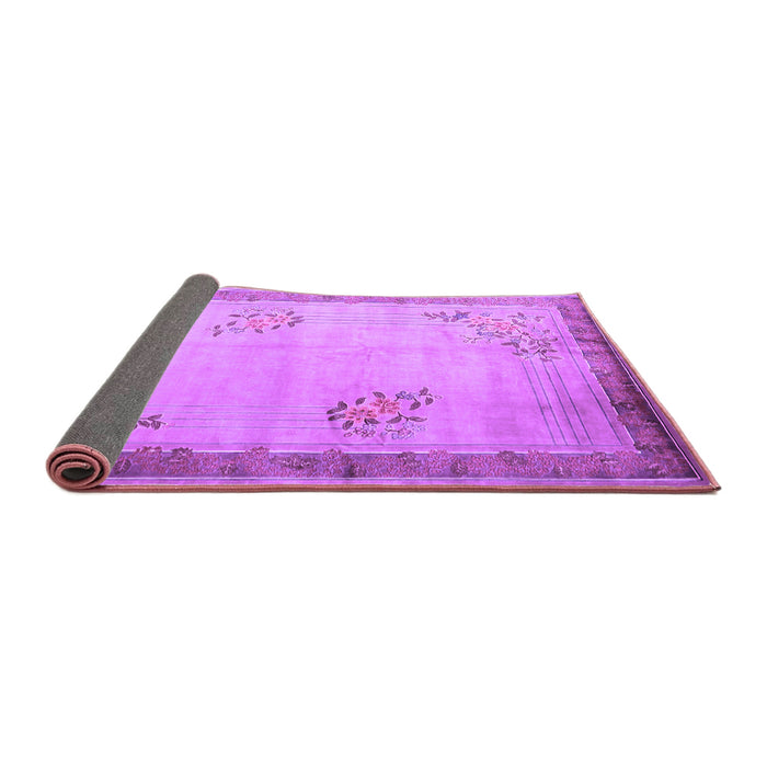 Sideview of Oriental Purple Asian Inspired Rug, tr1363pur