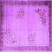 Square Machine Washable Oriental Purple Asian Inspired Area Rugs, wshtr1363pur