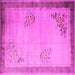 Square Oriental Pink Asian Inspired Rug, tr1363pnk