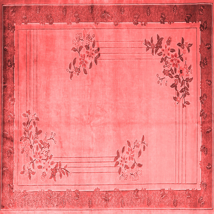 Machine Washable Oriental Red Asian Inspired Rug, wshtr1363red