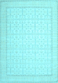 Oriental Light Blue Traditional Rug, tr1364lblu